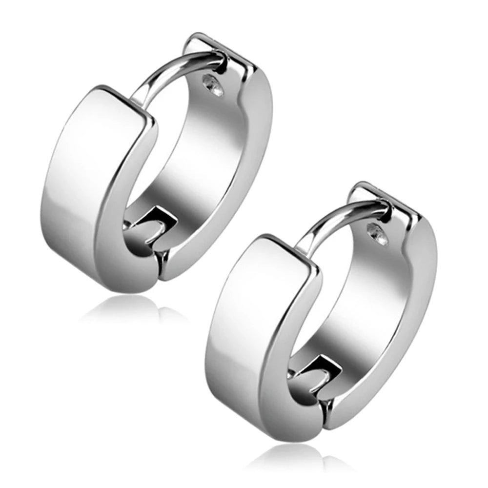 1 Pairs Earrings for Men, Mens Earrings Stud Earrings for Women Stainless Steel Earrings Set Hoop CZ Earrings Piercing Jewelry