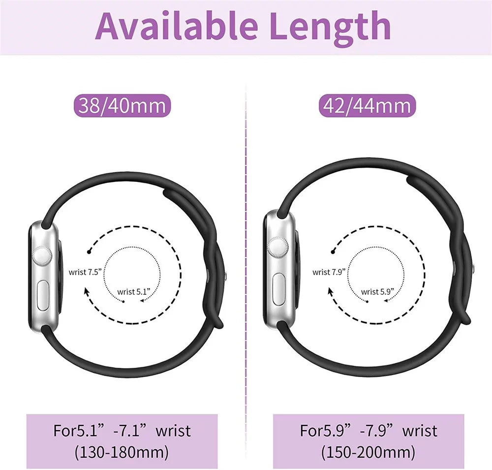 Band for Apple Watch Bands 40Mm Series SE 7 6 5 4 3 2 1 38Mm 44Mm 42Mm 45Mm 41Mm,Women and Men Sport Apple Watch Bands,Soft Silicone Strap Replacement for Iwatch Bands