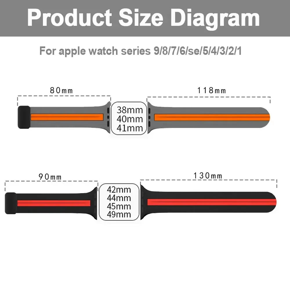 Silicone Strap for  Watch Band 44Mm 45Mm 49Mm 41Mm 42Mm 38 40Mm Magnetic Bracelet Iwatch Correa Series 9 8 7 6 5 Ultra SE 2